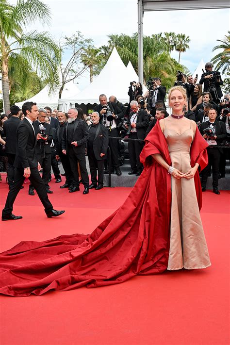 uma thurman dior|Uma Thurman Goes Bold Red at Cannes Film .